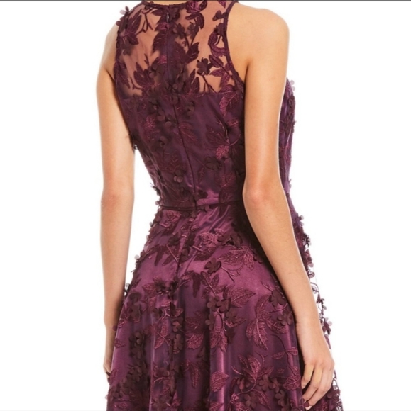 Alex Marie Madison 3D Floral Embroidered Mesh Sleeveless A-line Dress - Picture 4 of 12